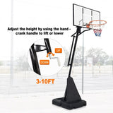 Portable Basketball Hoop for Youth Adults & Professional Match,Adjustable Height 8.04 ft to 10.01 W3297P297486