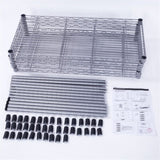 ZNTS XM-304B Rectangle Carbon Steel Metal Assembly 5-Shelf Storage Rack Silver Gray 13746784