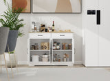 55.91" Large Farmhouse Buffet Cabinet Storage Sideboard with 2 Drawers and 4 Doors for Dining Living W282138080