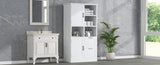 ZNTS Bathroom Storage Cabinet with Doors and Drawers, Multiple Storage Space, Freestanding Style, Open 56753235