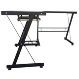 L-Shaped Durable Stalinite Splicing Computer Desk 402C Black 77159761