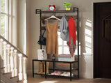 Coat Rack with Shoe Storage, Hall Tree with Bench, 5 in 1 Shoe and Coat Rack for Entryway, with 9 22397418