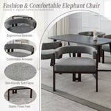 COOLMORE Modern Accent Chair Teddy Upholstered Armchair with Open Back 3 Legs Barrel Dining Chair W395P233456