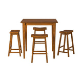 Casual Dining 29-inch Bar Height Stools 2pc Set Saddle Seat Solid Wood Oak Finish Home Furniture B01151973