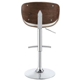 Ecru and Chrome Adjustable Bar Stool B062P153492