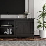 ZNTS TV Stand Storage Media Console Entertainment Center,Tradition Black,with doors 49245546