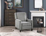Modern Home Furniture Reclining Chair 1pc Gray Textured Fabric Upholstered Nailhead Trim Solid Wood B011P190689