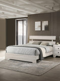 1pc Rustic Queen Platform Bed Slat Headboard Low-profile Bed Frame White Wash Finish Contemporary B011P331880