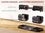 Adjustable Dumbbell of 22.5LB-1Sec Adjustable Dumbbell Weights-5 in 1 Free Weights Dumbbells 80239668