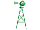 8FT Weather Resistant Yard Garden Windmill Green 92608943