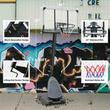 ZNTS Use for Outdoor Height Adjustable 7.5 to 10ft Basketball Hoop 44 Inch Backboard Portable Basketball 29281952