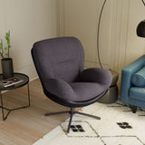 360&deg Swivel Office Chair, Modern Chenille Chair with Faux Leather and Black Metal Base Frame, No N817P205024H