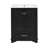 24'' Bathroom Vanity with Ceramic Sink Combo, Modern Freestanding Storage Cabinet with Silver N710P194893B