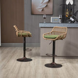 COOLMORE Modern Swivel Bar Stools Set of 2 Adjustable Counter Height Chairs with Footrest for W39594822