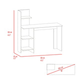 Vilna 120 Writing Desk , Four Shelves -Light Oak / White B20092055