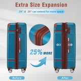 Hardshell Luggage Sets 3 Pieces 20"24" Luggages and Cosmetic Case Spinner Suitcase with TSA Lock N732P171583C