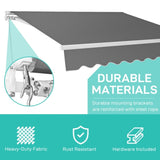 13*8FT gray retractable awning aluminum alloy bracket polyester cloth retractable 83374909