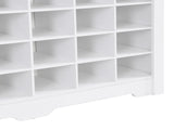Sleek Design 24 Shoe Cubby Console, Modern Shoe Cabinet with Curved Base, Versatile Sideboard with 40496724