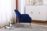 ZNTS Modern Mid Century Chair velvet Sherpa Armchair for Living Room Bedroom Office Easy Assemble W136165560