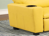 Marisa 22" Yellow PU Leather Kids Recliner Chair with Cupholder B061110703