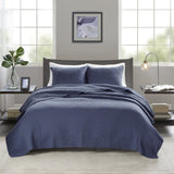 2 Piece Quilt Set Navy Twin/Twin XL B035129033