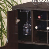 Wine Cabinet Red Cocoa with Two Doors Removeable Wine Bottle Rack Metal Wine Glass Racks Four B107P222502