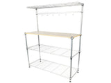 Four-tier Powder Coating Baker's Rack Microwave Oven Rack with MDF Board & 6pcs Wave Rod Silver 74681402