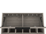 Bar Cabinet Puertu, Six Wine Cubbies, Double Door Cabinet, Light Gray Finish B092123057