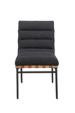 Lahni Black Boucle Fabric Set of 2 Dining Chair with Black Iron Legs B061P234544