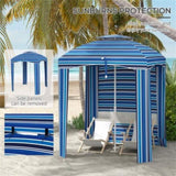Outdoor Umbrella-Blue White 89642503