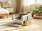 Light Gray 2 Pack High Sided Stainless Steel Litter Box Anti-Urine Leakage for Multi-Cat 51352422