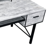 Antique White and Black 5-Drawer Computer Desk B062P209211