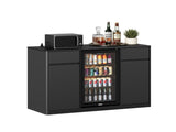 53.2"Fluted Buffet Wine Cabinet with Mini Fridge Nook , Charging 35542257