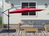 10ft Outdoor Hanging Offset Cantilever Umbrella with Crank - Red 78208910