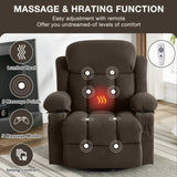 Swinging recliner massage heated sofa, with USB and 2 cup holders in side pockets, W1807P298214