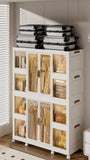 Portable Wardrobe Closet Storage Organizer for Clothes,Clothes Dresser,12 Magnetic Doors-12 Cubes & 69654260