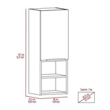 Medicine Single Door Cabinet 32" H, Two Interior Shelves, Two External Shelves, Light Gray B097133165
