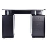 ZNTS 15mm MDF Portable 1pc Door with 3pcs Drawers Computer Desk Black 08402770