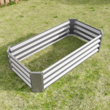 ZNTS Metal Raised Garden Bed, Rectangle Raised Planter 4×2×1ft for Flowers Plants, Vegetables Herb Silver 12226437