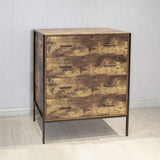 Industrial Style 4 Drawer Dresser,Rustic Brown Wood Storage Dresser Clothes Organizer with Sturdy W141260282