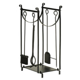 ZNTS Firewood Rack with Fireplace Tools, Indoor Outdoor Firewood Holder, Flat Bottom with 2 Tiers for W2225142610