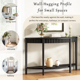 Mirod Elegant Half-Moon Entryway Table with Wood Veneer and Open Shelf A Refined Accent Piece for N760P285986B