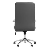 Grey and Chrome Upholstered Office Chair with Casters B062P145687