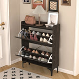 Shoe Cabinet with 2 Flip Drawers& Open Shelves,Modern Entryway Shoe Storage Cabinet, SlimNarrow W679P154753