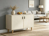 Natural Wood Sideboard Buffet Cabinet with Double Doors Adjustable Shelves And Wood Legs for Kitchen 52448874