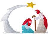 VINGLI 3.7FT Lighted 2D Nativity Scene Outdoor Christmas Decorations, with 170 White LED Lights and 96286424