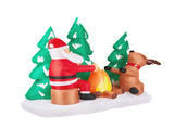 9FT Lighted Christmas Inflatable Decoration, Inflatable Santa and Reindeer Around Campfire, Funny 30767144