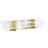 Luxury Fluted TV Stand for TVs Up to 80'', Modern Entertainment Center with Storage Cabinets & 43959037