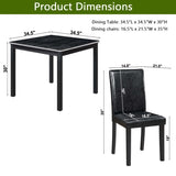 5 Piece Dining Table Set, Kitchen Table Set with a Square Table and 4 Upholstered Chairs, 78365253