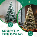 7.5 FT Artificial Snow Tipped Christmas Tree with DIY 350 Warm Lights Remote Control, Hinged Xmas 88889433